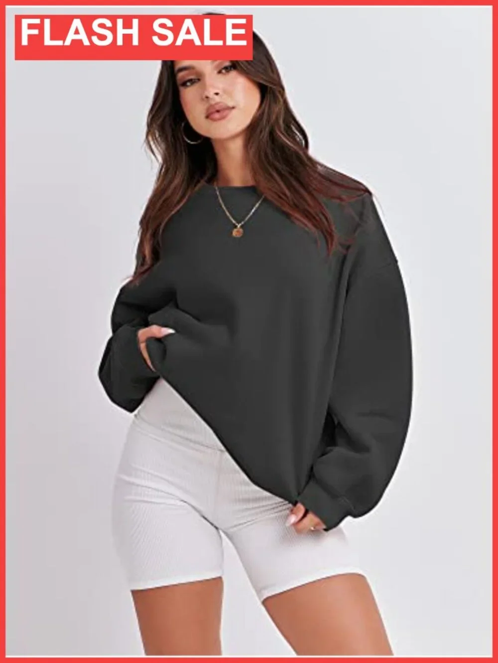 Oversized Crewneck Sweatshirt Long Sleeve Loose Fit Casual Pullover